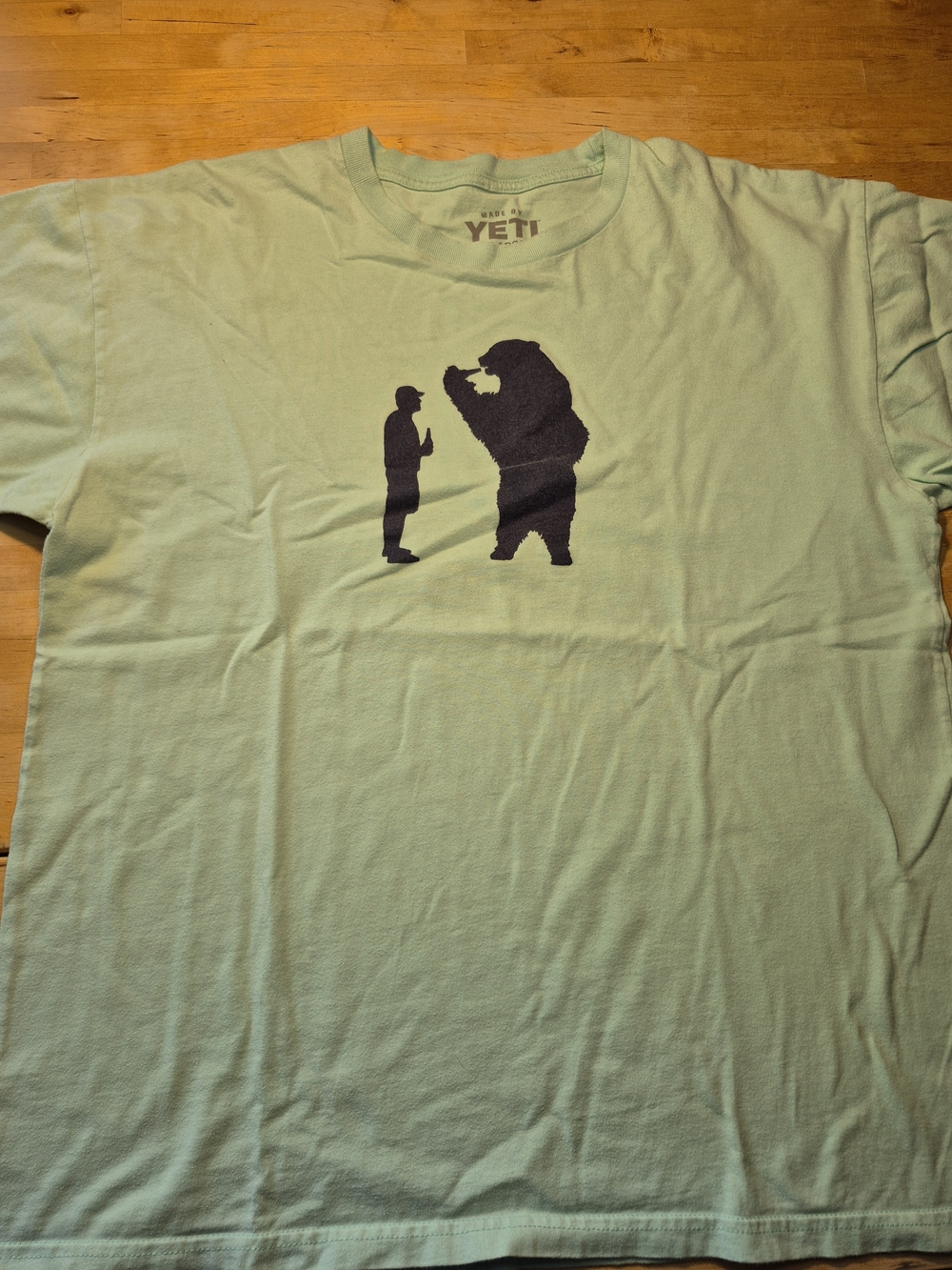 YETI Men’s Light Green Graphic Tee - Bear Silhouette
